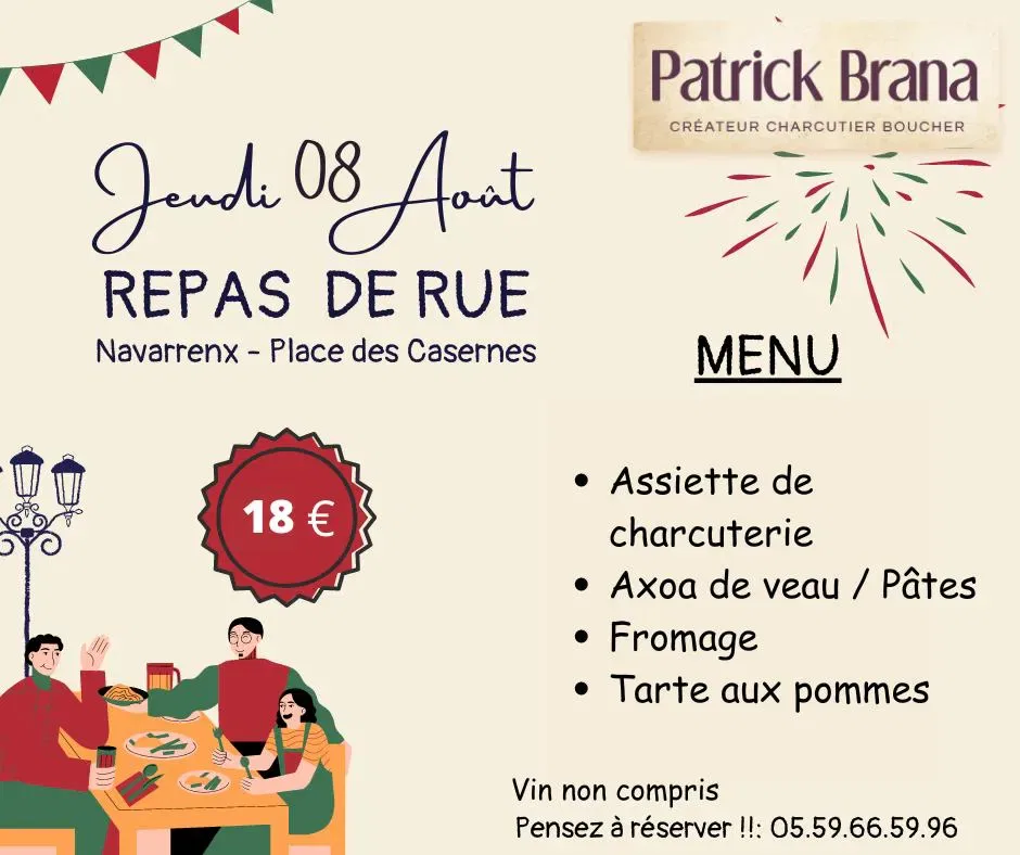 Repas de rue à Navarrenx, édition 2024