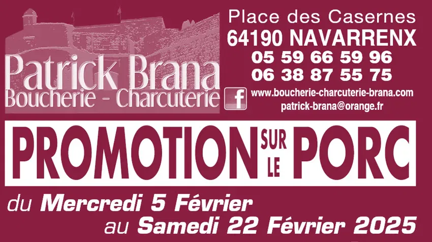 Promotion sur le Porc Boucherie Brana - février 2025
