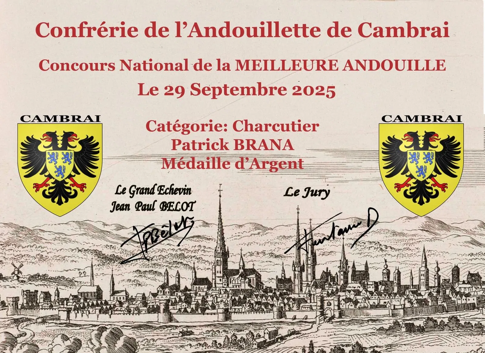 Concours national de la meilleure andouille 2025, médaille d'argent