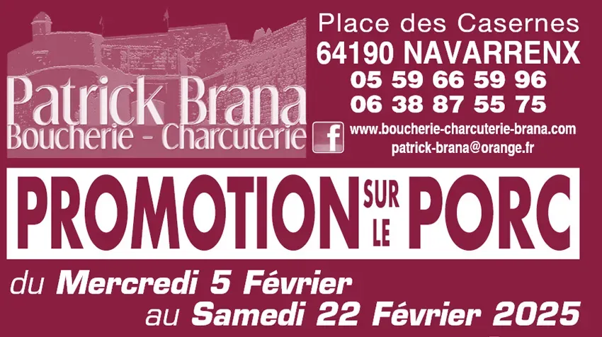 Promotion sur le Porc Boucherie Brana - février 2025